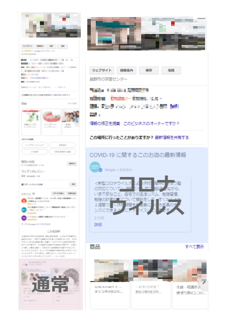 Googleマイビジネス記事投稿表示位置
