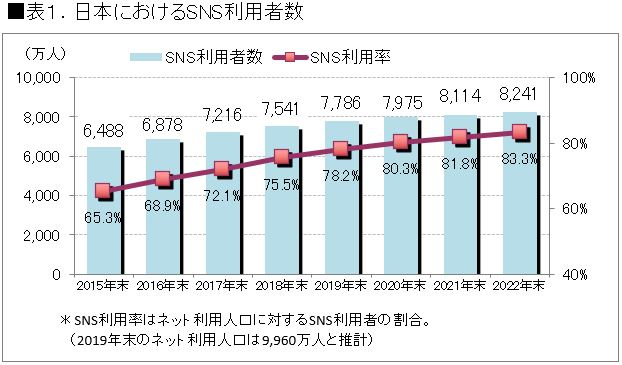 SNS利用率グラフ